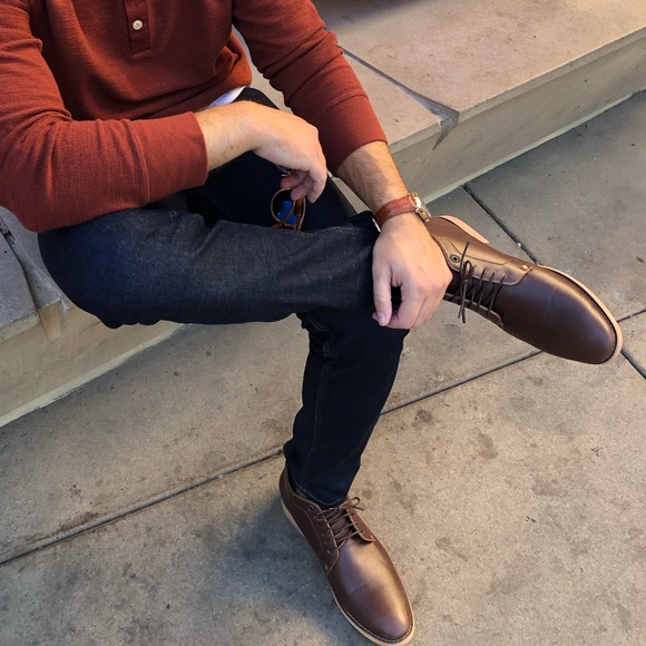 MEN’s BOOT man made leather -Brown NWT - Picture 5 of 8